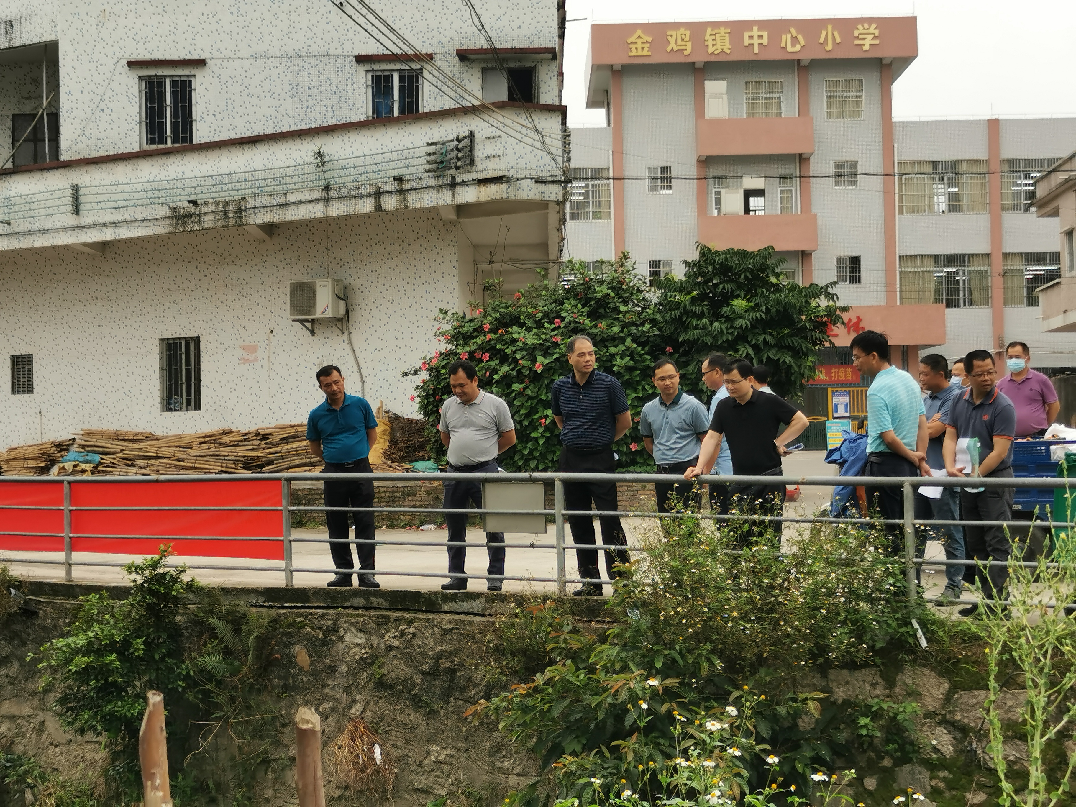 1.人大代表视察金鸡镇中心小学北门通道桥梁.jpg